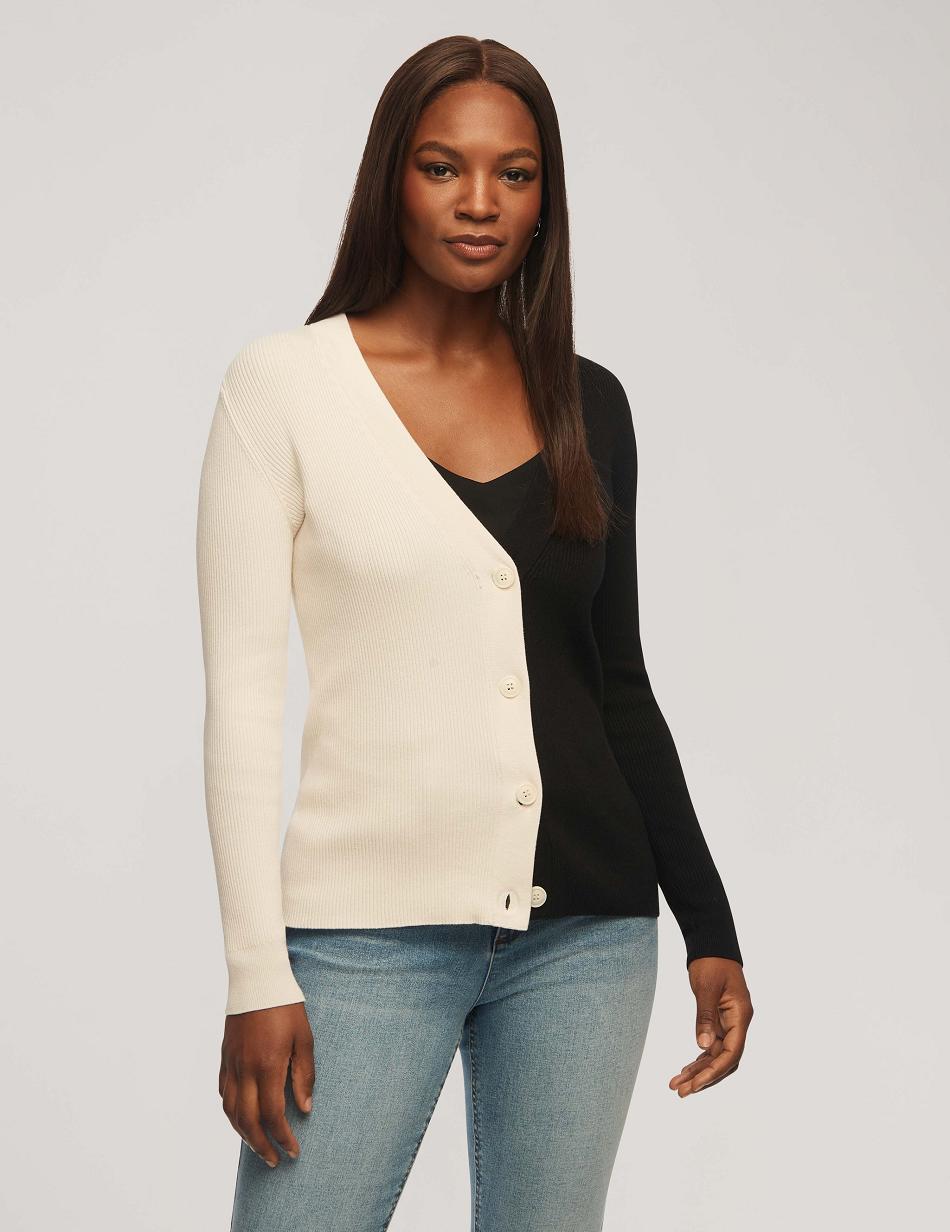 Chandails Anne Klein Half/Half Rib Cardigan   | PWL-7108832